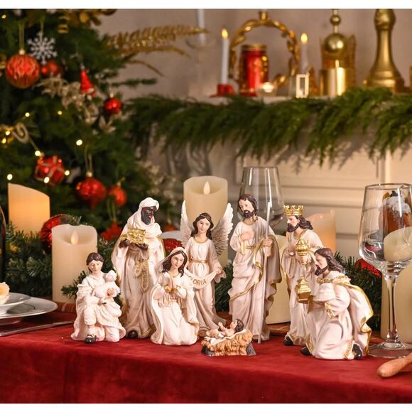 Valery Madelyn Christmas 8 Piece Nativity Sets & Figures Resin 8” - Picture 1 of 4